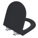 Assento Sanitário Formatos Carrara com Soft Close Quadrado Poliéster Preto Fosco Policlass - Imagem 6