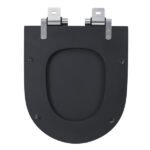 Assento Sanitário Formatos Carrara com Soft Close Quadrado Poliéster Preto Fosco Policlass - Imagem 7