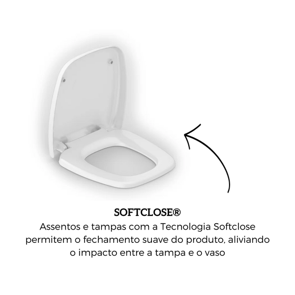 Assento Sanitário Com Softclose® Fit Plus Celite Branco Brilhante - Imagem 7