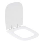 Assento Sanitário Formatos Debba com Fechamento Comum Quadrado Poliéster Branco Sensea