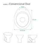 Assento Sanitario Laqueado Convencional Oval Bone Para Vaso Ideal Standard Standard - Imagem 3