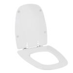 Assento Sanitário Formatos Monte Carlo com Fechamento Comum Quadrado Poliéster Branco Sensea