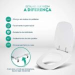 Assento Sanitário Poliéster Monte Carlo Branco Para Vaso Deca - Imagem 3