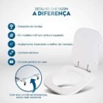 Assento Sanitário Quadra Branco Para Vaso Deca - Imagem 3