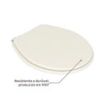Assento Sanitário Formatos Ravena, Targa, Izy e Studio com Fechamento Comum Oval MDF Creme Sicmol - Imagem 3