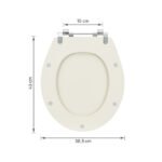 Assento Sanitário Formatos Ravena, Targa, Izy e Studio com Fechamento Comum Oval MDF Creme Sicmol - Imagem 8