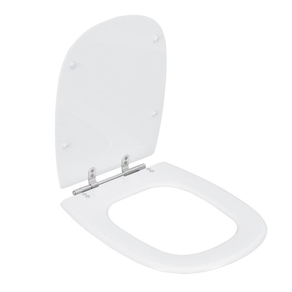 Assento Sanitário Formatos Sabatini e Dona Beja com Fechamento Comum Quadrado Poliéster Branco Sensea