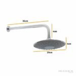 Chuveiro Com Braço De 35cm Em Inox Cromado E Crivo De Abs - Imagem 3