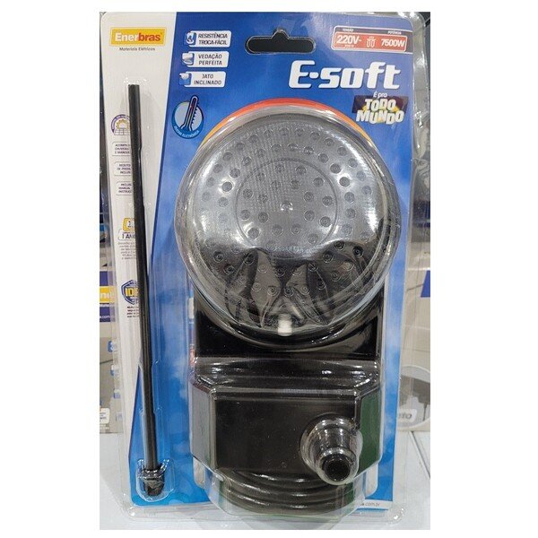 Chuveiro E-soft (220v~7500w) Preto - Enerbras - 3902-e/p - Imagem 5