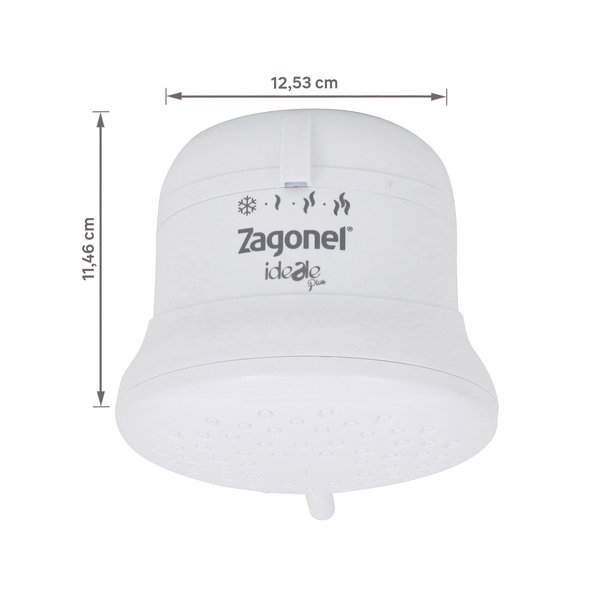 Chuveiro Elétrico Multitemperatura 220V 6800w Branco Redondo Ideale Plus sem Cano Zagonel - Imagem 6