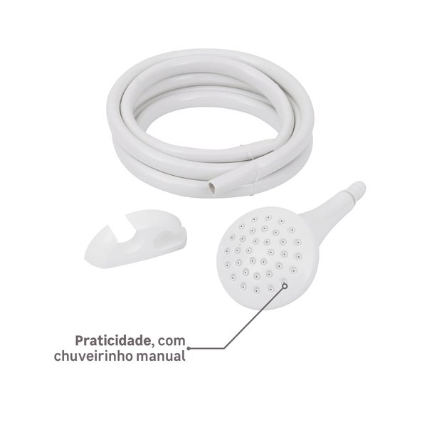 Chuveiro Elétrico Multitemperatura 220V 7800w Branco Redondo com Pressurizador Jet Turbo Lorenzetti - Imagem 6