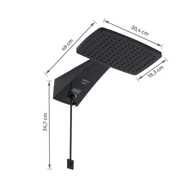 Chuveiro Elétrico Híbrido Eletrônico com Visor Digital 127V (110V) 5500w Preto Quadrado Polo Plus Hydra - Imagem 9