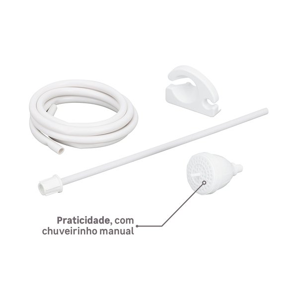 Chuveiro Elétrico Eletrônico 127V (110V) 5500w Branco Redondo Charm Equation - Imagem 5