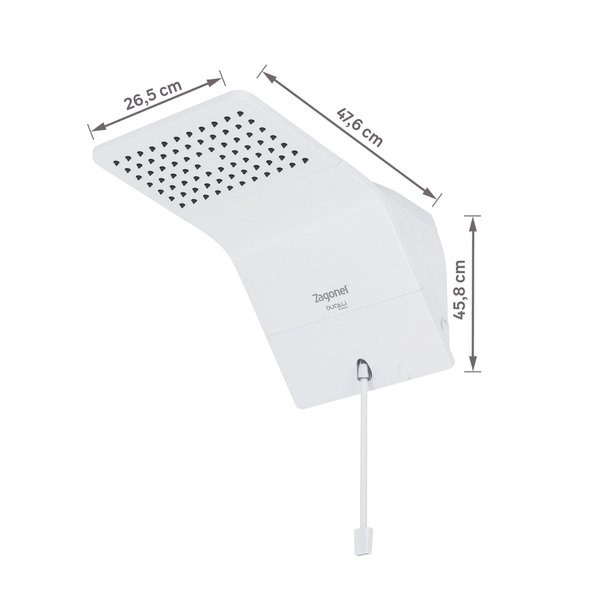 Chuveiro Elétrico Eletrônico 127V (110V) 5500w Branco Quadrado Ducali Zagonel - Imagem 10