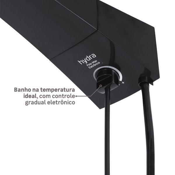 Chuveiro Elétrico Eletrônico 127V (110V) 5500w Preto Quadrado Polo Max Hydra - Imagem 5