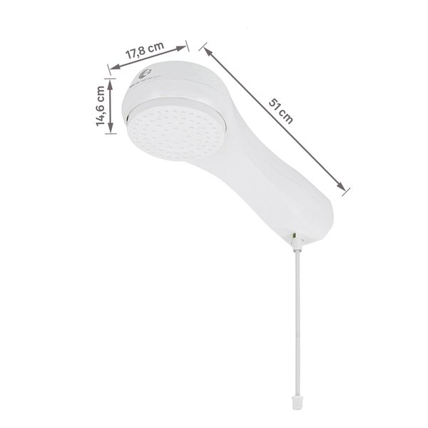 Chuveiro Elétrico Eletrônico 220V 6800w Branco Redondo Luka Equation - Imagem 5