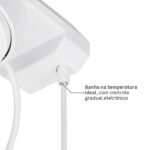 Chuveiro Elétrico Eletrônico 220V 7500w Branco Redondo Charm Equation - Imagem 4