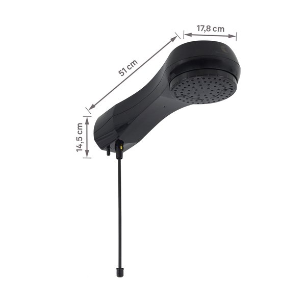 Chuveiro Elétrico Eletrônico 220V 7500w Preto Redondo Luka Equation - Imagem 6