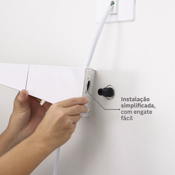 Chuveiro Elétrico Eletrônico com Visor Digital 220V 7700w Branco Quadrado Polo Plus Hydra - Imagem 3