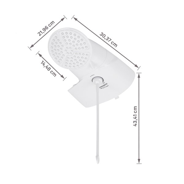 Chuveiro Elétrico Eletrônico 127V (110V) 5500w Branco Redondo com Pressurizador Top Jet Lorenzetti - Imagem 8