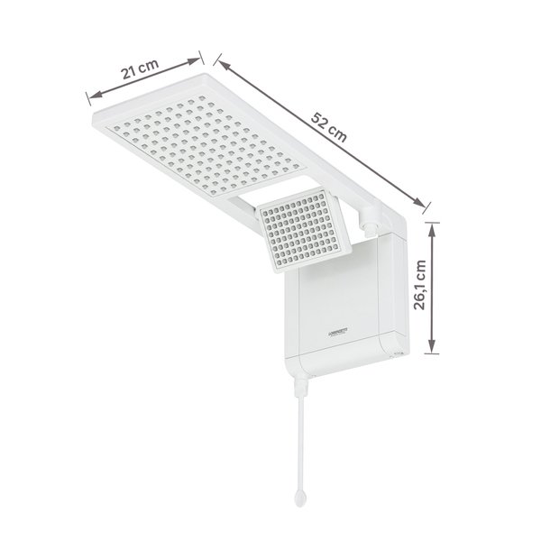 Chuveiro Elétrico Eletrônico 127V (110V) 5500w Branco Quadrado Acqua Duo Ultra Lorenzetti - Imagem 10