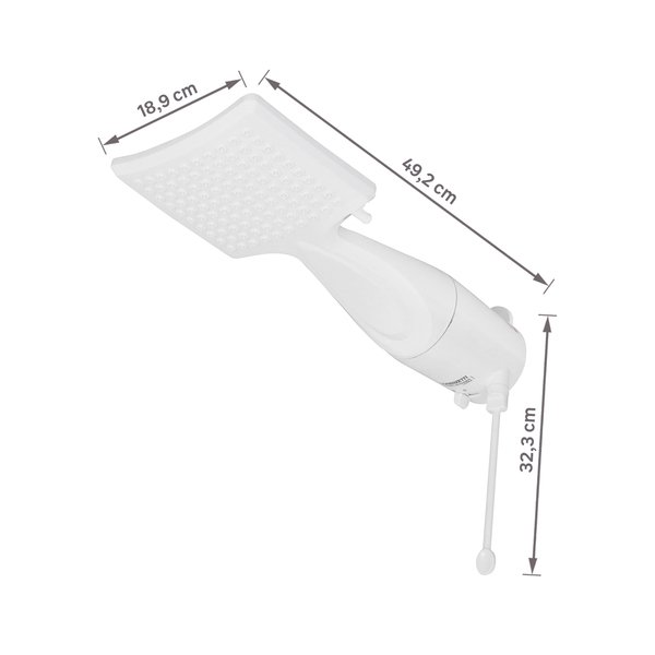 Chuveiro Elétrico Eletrônico 127V (110V) 5500w Branco Quadrado Loren Mostrarer Lorenzetti - Imagem 8