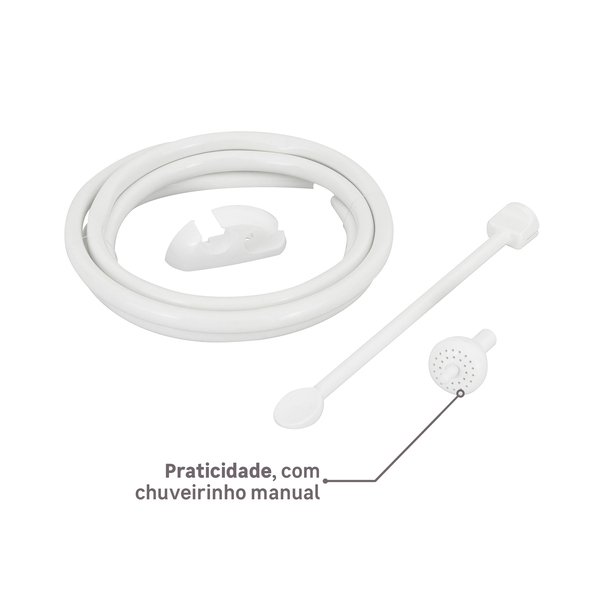 Chuveiro Elétrico Eletrônico 127V (110V) 5500w Branco Quadrado Loren Mostrarer Lorenzetti - Imagem 7