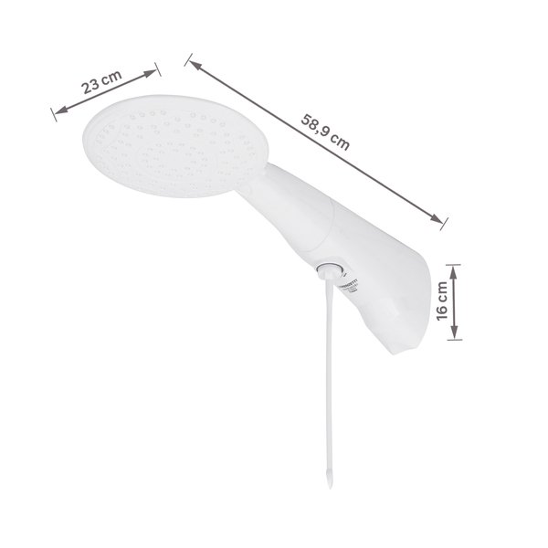 Chuveiro Elétrico Eletrônico 127V (110V) 5500w Branco Redondo com Pressurizador Advanced Lorenzetti - Imagem 5