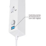 Chuveiro Elétrico Eletrônico com Visor Digital 127V (110V) 5500w Branco e Cromado Quadrado Falls Digital Hydra - Imagem 9