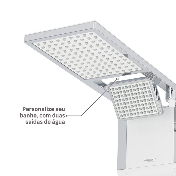 Chuveiro Elétrico Eletrônico 220V 6800w Branco e Cromado Quadrado Acqua Duo Ultra Lorenzetti - Imagem 7