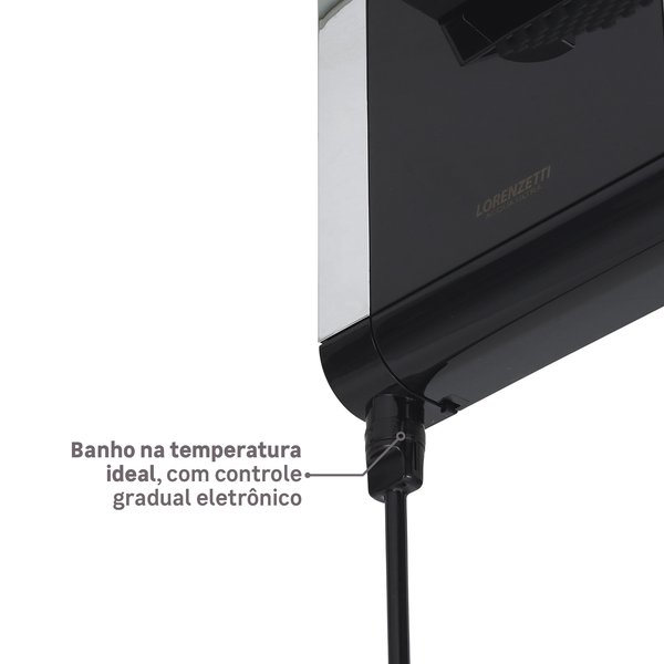 Chuveiro Elétrico Eletrônico 220V 6800w Preto e Cromado Quadrado Acqua Duo Ultra Lorenzetti - Imagem 8