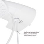 Chuveiro Elétrico Eletrônico 220V 7500w Branco Redondo com Pressurizador Top Jet Lorenzetti - Imagem 6