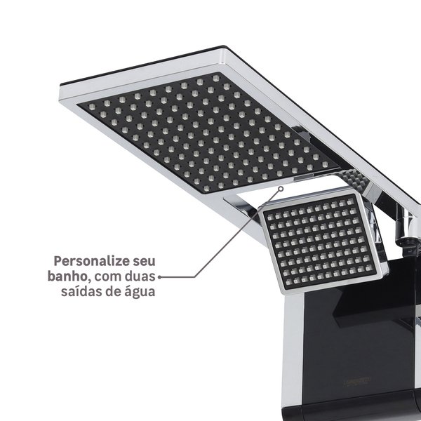 Chuveiro Elétrico Eletrônico 220V 7800w Preto e Cromado Quadrado Acqua Duo Ultra Lorenzetti - Imagem 7
