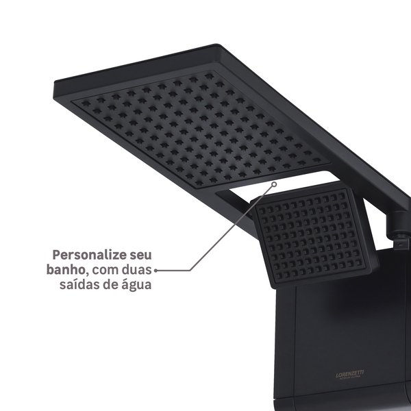 Chuveiro Elétrico Eletrônico 220V 7800w Preto Fosco Quadrado Acqua Duo Ultra Lorenzetti - Imagem 5