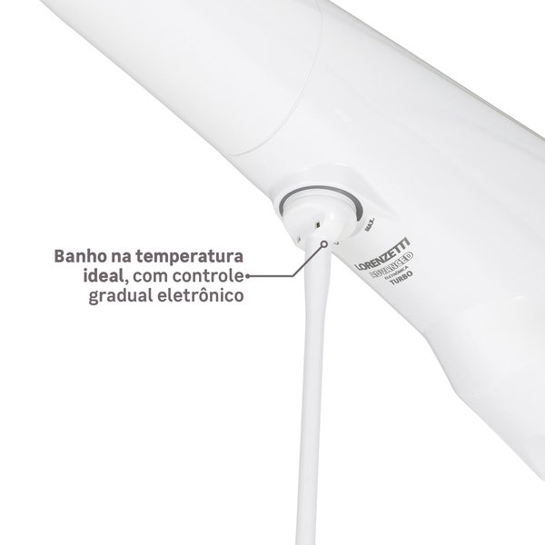 Chuveiro Elétrico Eletrônico 220V 7500w Branco Redondo com Pressurizador Advanced Lorenzetti - Imagem 7