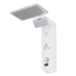 Chuveiro Elétrico Eletrônico com Visor Digital 220V 7700w Branco e Cromado Quadrado Falls Digital Hydra