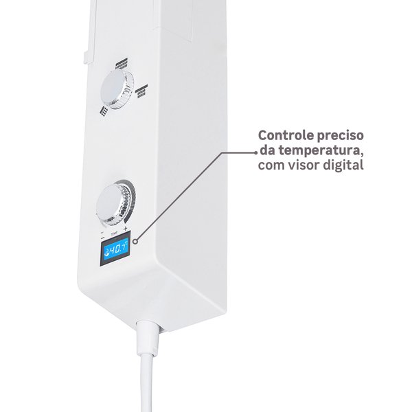 Chuveiro Elétrico Eletrônico com Visor Digital 220V 7700w Branco e Cromado Quadrado Falls Digital Hydra - Imagem 7