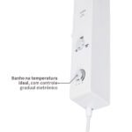 Chuveiro Elétrico Eletrônico 220V 7700w Branco e Cromado Quadrado Falls Hydra - Imagem 8