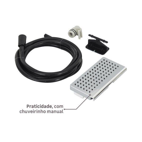 Chuveiro Elétrico Eletrônico 220V 7700w Preto e Cromado Quadrado Falls Hydra - Imagem 9