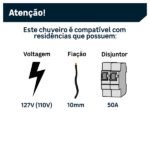 Chuveiro Eletrônico 127V (110V) 5500W Branco e Cromado Acqua Storm Lorenzetti - Imagem 4