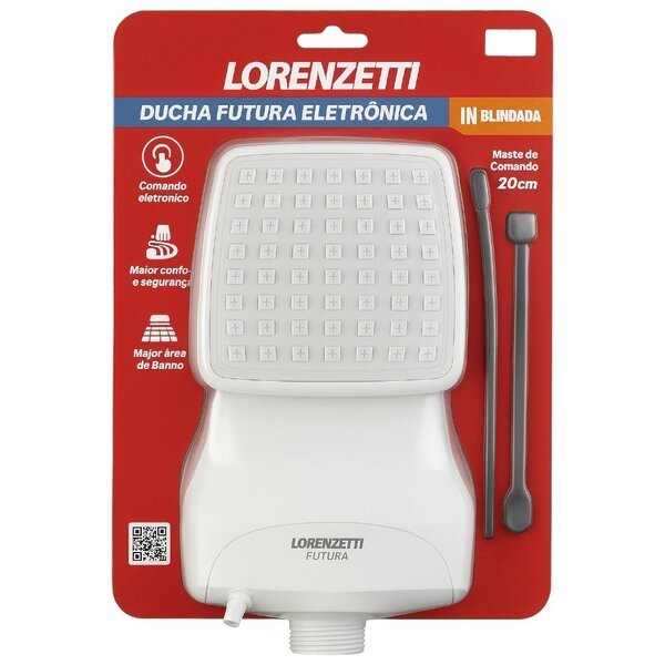 Chuveiro Elétrico Eletrônico 220V 7500W Branco Quadrado Futura Lorenzetti - Imagem 2
