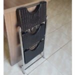 Escada 3 Degraus Dobrável Resistente Aço Anodilar Preta - Imagem 8
