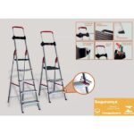 Escada Confort Dobravel 3 Degraus Em Aluminio Com Suporte Multiuso Alumasa - Imagem 8