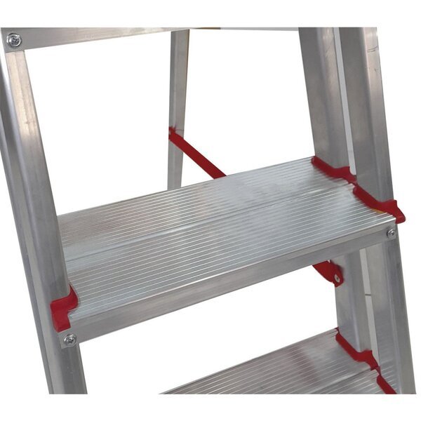 Escada De Alumínio 7 Degraus Duplos Linha Prática - Imagem 7