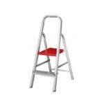 Escada Doméstica Alumínio 2 Degraus Natural 120kg Reisam