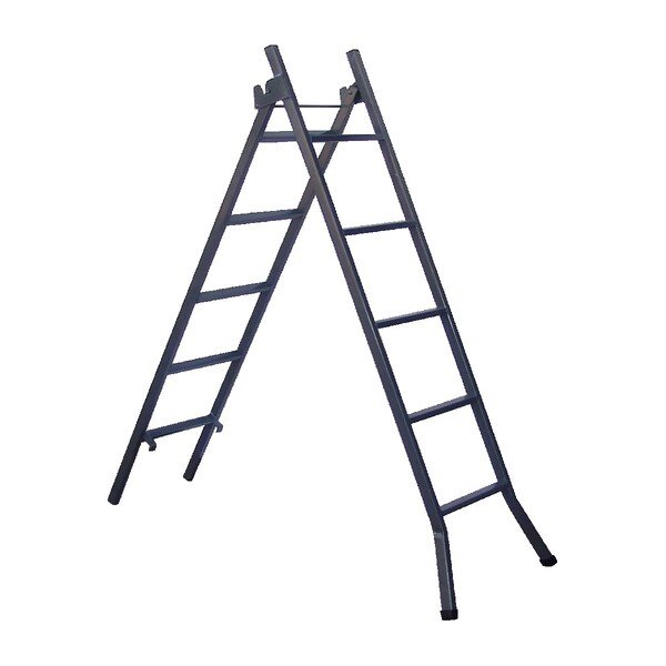 Escada Extensiva 3 Em 1 Metalon 40x20mm 6 E 12 Degraus 160cm - Imagem 2