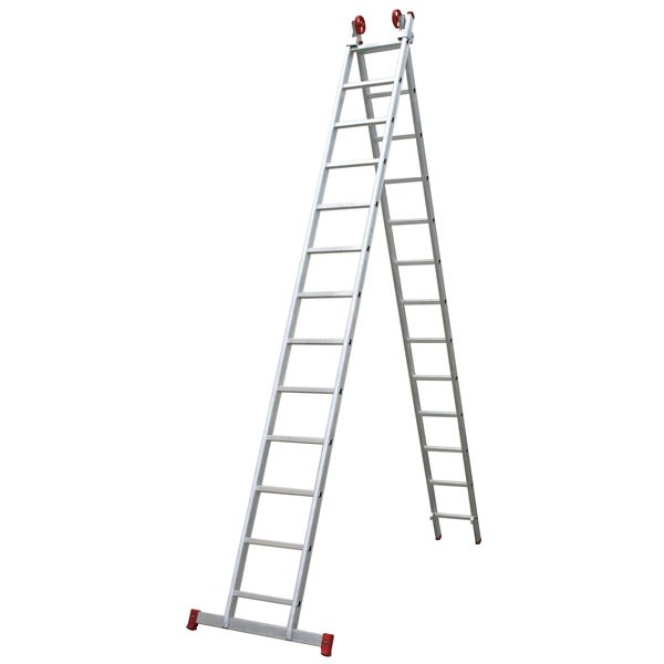 Escada Extensível 13x2 26 Degraus em Alumínio 6,68m Botafogo