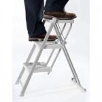 Escada Retrátil 3 Degraus Cinza Primacor Até 120kg Anodilar - Imagem 3