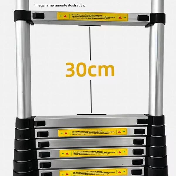 Escada Telescópica Aluminio Fortt 2.6m 9 Degraus - Eta01-2.6m - Imagem 2