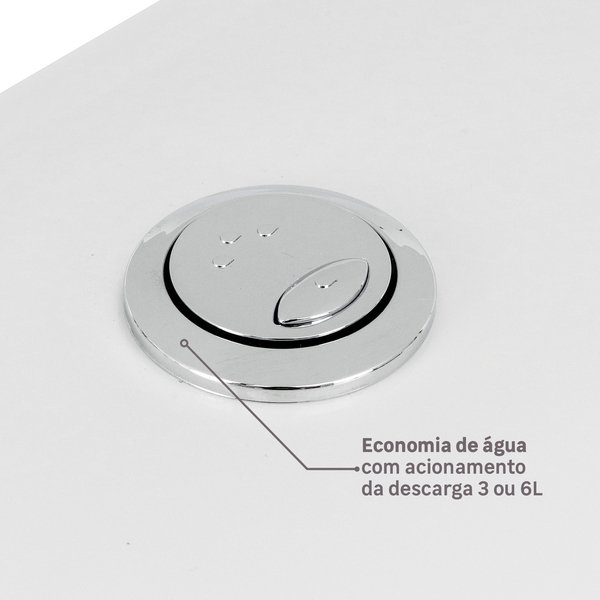 Kit Vaso Sanitário com Caixa Acoplada e Assento Branco Duplo Acionamento 3/6L Saída Vertical Mariana Icasa - Imagem 7